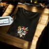  Unisex Oversize Modern Boy Pamuklu Etek Oval Siyah Baskili T-shirt